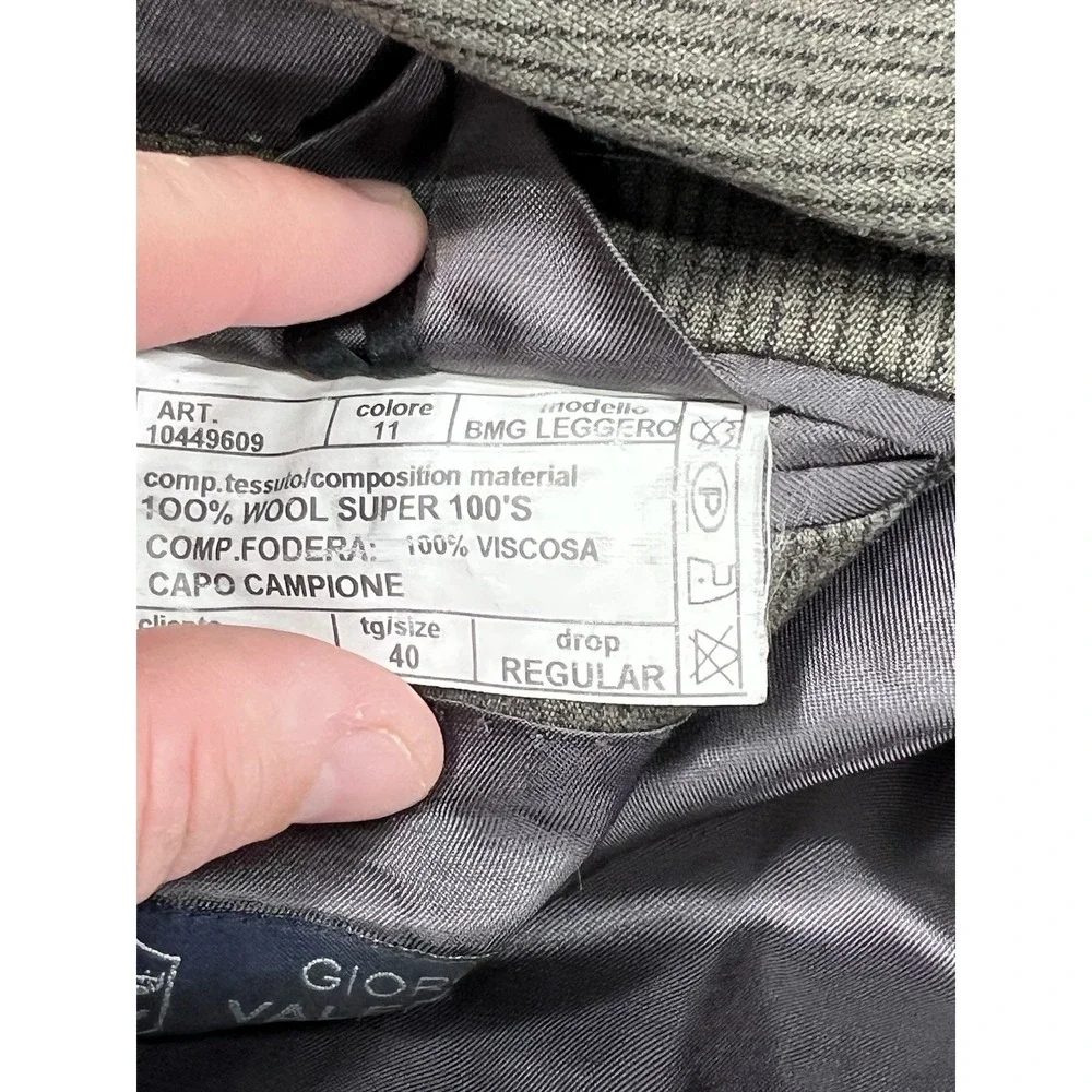 Giorgio Valentini 100% Wool Blazer Made In Italy Size 40R Light Gray‎